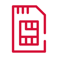 Icon SIM Karte rot